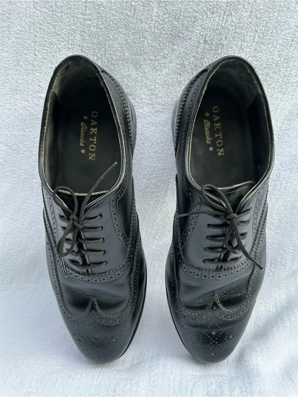 Oakton Classics Black Men's Wingtip Dress Shoes Size 11